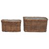 vidaXL Vedkurv 2 pcs Brun Lacak Rattan