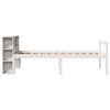vidaXL Seng med bokhylle uten madrass hvit 90x200 cm heltre furu