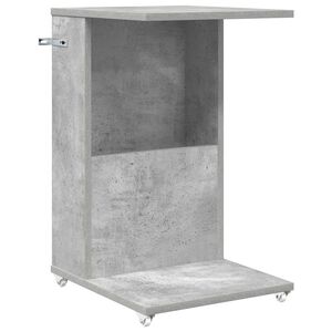 vidaXL Sidetabell med hjul Betonggr&aring; 40 x 35 x 60 cm Konstruert tre