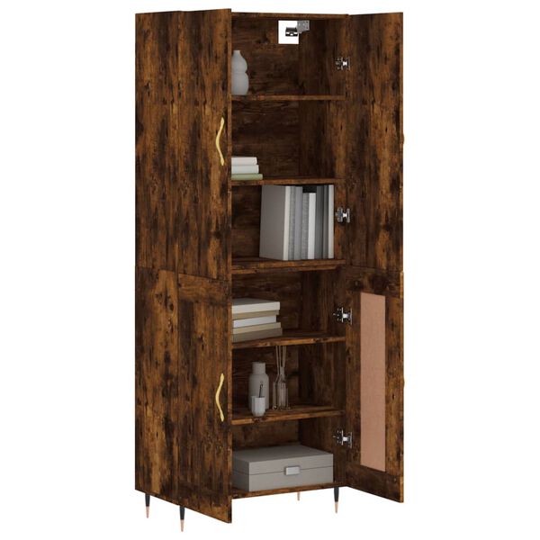 vidaXL Highboard r&oslash;kt eik 69,5x34x180 cm konstruert tre
