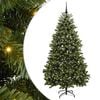 vidaXL Kunstig juletre 210 cm 300 LED-lys Varmhvit PVC og st&aring;l Gr&oslash;nn