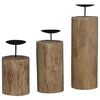 vidaXL Lysestake 3 pcs Naturlig Massivt teaktre