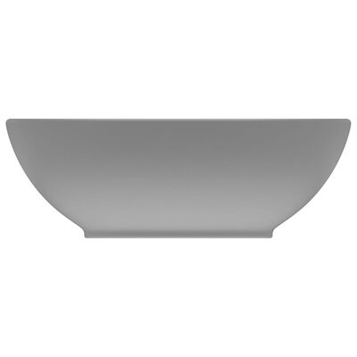 vidaXL Luksuriøs servant ovalformet matt lysegrå 40x33 cm keramisk
