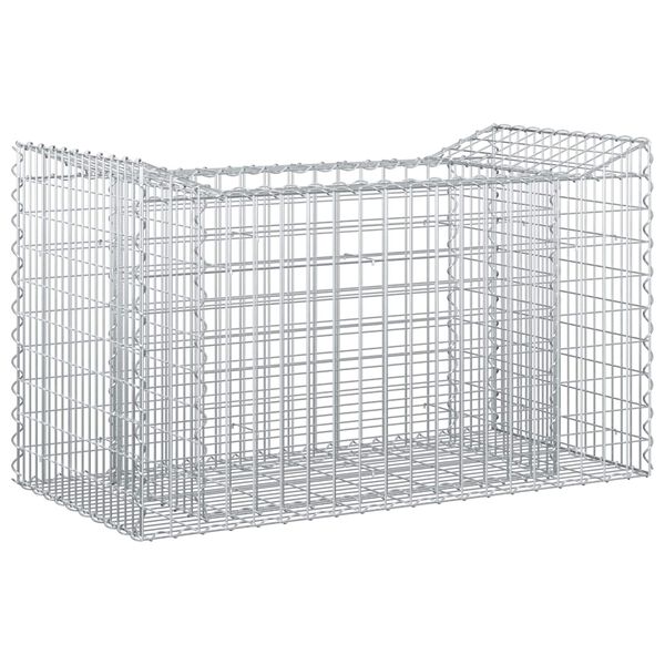 vidaXL Gabion hevet seng s&oslash;lv 50 x 100 x 60 cm Galvanisert St&aring;l