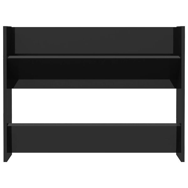 vidaXL Veggmontert skoskap høyglans svart 80x18x60 cm konstruert tre