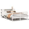 vidaXL Seng med bokhylle uten madrass hvit 135x190 cm heltre furu