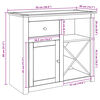 vidaXL Skjenk med skuffer Panama 93x40x80 cm heltre furu