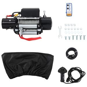 vidaXL Elektrisk vinsj PVC Svart