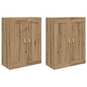 vidaXL Vegghengt skap Veggmontert 2 pcs Artisan Eik 69,5 x 34 x 90 cm