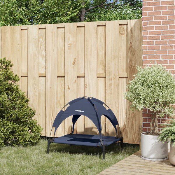 vidaXL Hundeseng Marinebl&aring; 76 x 62 x 70,5 cm St&aring;l