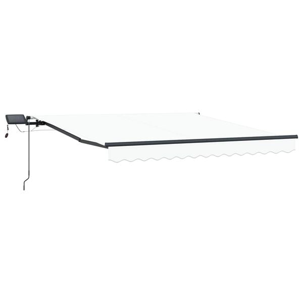 vidaXL Innvendbar Markise med LED -stripelys Hvit 350 x 250 cm stoff