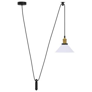 vidaXL Pendellampe h&oslash;ydejusterbar E27 glans hvit &Oslash; 22 cm metall
