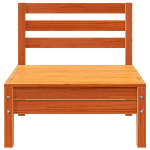 vidaXL Utend&oslash;rs hj&oslash;rnesofa uten armlener voksbrun heltre furu