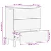 vidaXL Nattbord brun 50x33x60 cm heltre mango