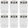 vidaXL Oppbevaringskrukker med sølvt lokk 6 stk 1700 ml