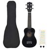 vidaXL Sopran-ukulele sett med veske for barn svart 23"