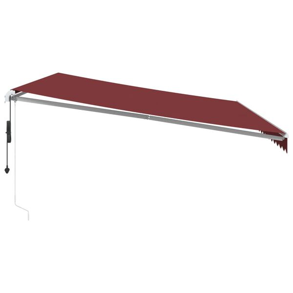 vidaXL Automatisk uttrekkbar markise med LED burgunder 500x350 cm