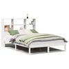 vidaXL Seng med bokhylle uten madrass hvit 120x200 cm heltre furu