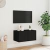 vidaXL Vegghengt TV-benk med LED svart 60x35x31 cm