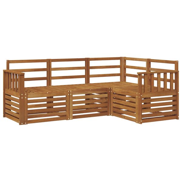 vidaXL Sofasett 4 pcs Naturlig Solid akasietre