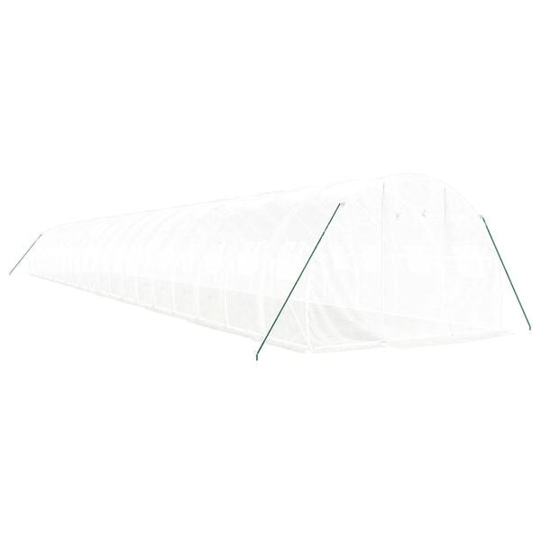 vidaXL Drivhus med stålramme hvit 60 m² 20x3x2 m