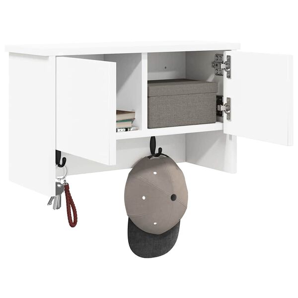 vidaXL Vegghengt kleshenger Hvit 50 x 20 x 30 cm Konstruert tre