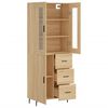 vidaXL Highboard sonoma eik 69,5x34x180 cm konstruert tre