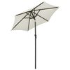 vidaXL Parasoll med LED-lys sand 200x211 cm aluminium