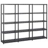 vidaXL Oppbevaringshylle 5 niv&aring;er svart 213x38x170 cm plast