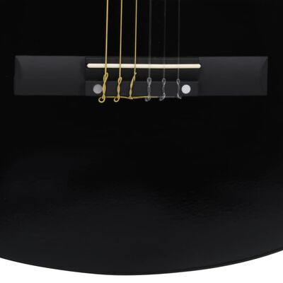 vidaXL Western klassisk gitarsett 12 deler med 6 strenger svart 38"