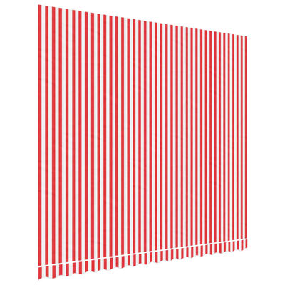 vidaXL Erstatningsduk for markise rød og hvit stripe 4x3,5 m