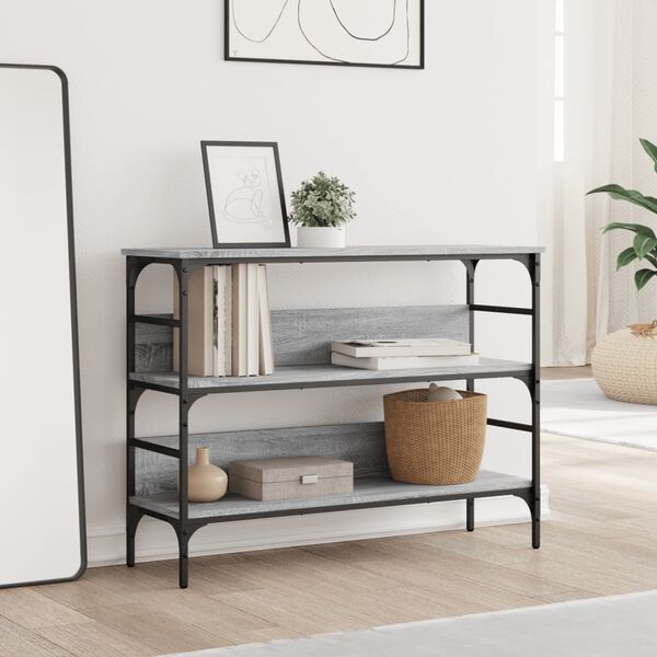 vidaXL Konsollbord gr&aring; sonoma 100x32x75 cm konstruert tre