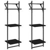 vidaXL Vegghyller med 2 hyller stenger 2 stk svart 30x25x100 cm