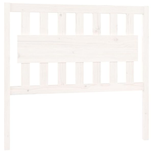 vidaXL Sengegavl hvit 105,5x4x100 cm heltre furu