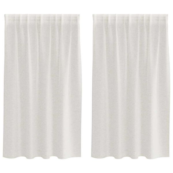 vidaXL Voile Gardin med gardiner 2 pcs Krem 140 x 140 cm Polyester