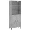 vidaXL Highboard betonggrå 69,5x34x180 cm konstruert tre