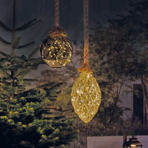 Luxform Batterdrevet LED-stemningslampe Rope with Pine Cone