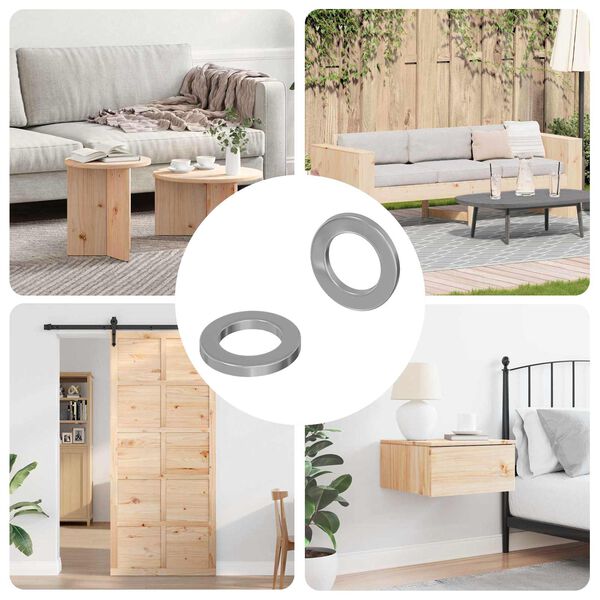 vidaXL Vasker 2 pcs s&oslash;lv 10 x 10 x 1,2 mm St&aring;l