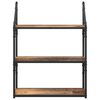 vidaXL Vegghylle med hylle Gamle tre 60 x 21 x 78,5 cm Konstruert tre