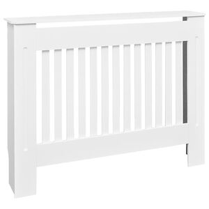 Hvit konstruert tre Radiator benk/bord varmekabinett 112 cm