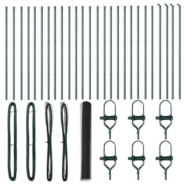 vidaXL Gjerdep&aring;le Gr&aring; 50 x 1,4 m (36 mm mesh) St&aring;l og PVC