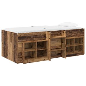 vidaXL Loft Seng Ramme med Skap 3 stk. Gammelt tre Konstruert tre