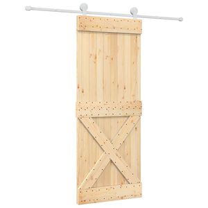 vidaXL Skyved&oslash;r Naturlig og Hvit 80 x 210 cm Massiv Furu Tre