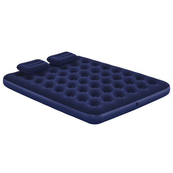 Bestway Oppbl&aring;sbar flokket luftseng pute luftpumpe 203x152x22cm 67374