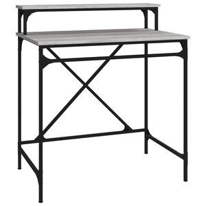 vidaXL Skrivebord gr&aring; sonoma 80x50x90 cm konstruert tre og jern