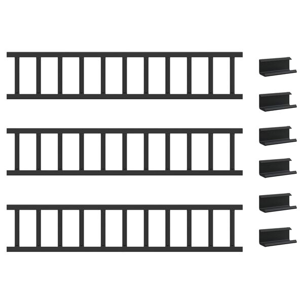 vidaXL Tak sn&oslash;fanger Svart 300 x 2,5 x 20 cm St&aring;l