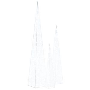 vidaXL Dekorativt LED lyskjeglesett i akryl kald hvit 60/90/120cm