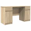vidaXL Skrivebord med skuff Sonoma eik 140 x 49 x 76 cm Konstruert tre