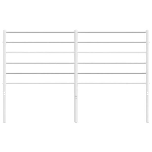 vidaXL Utskiftbar sengegavl i metall hvit 140 cm