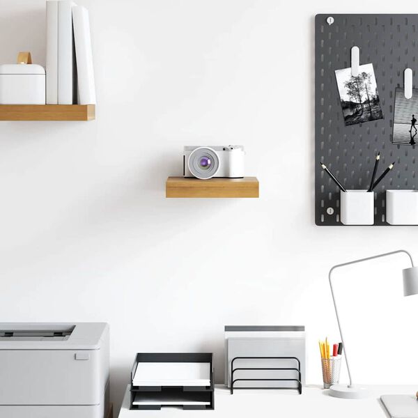 vidaXL Vegghylle Veggmontert Brun 23 x 23,5 x 4 cm Konstruert tre